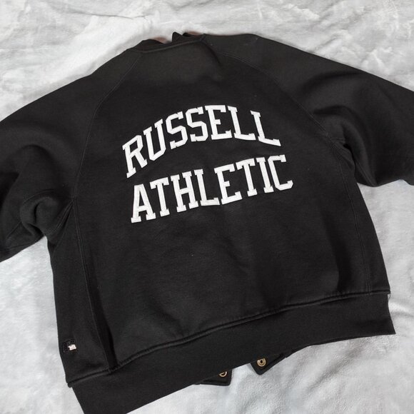 Vintage Russell Athletic Bomber Jacket Mens Large Spellout Made In USA 90s READ